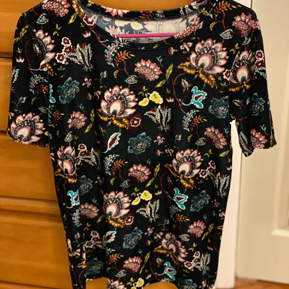 Loft velvet short sleeved top